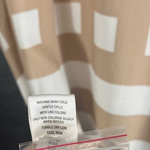 Garnet Hill Tan and White Checkered Midi Dress - Picture 10 of 11